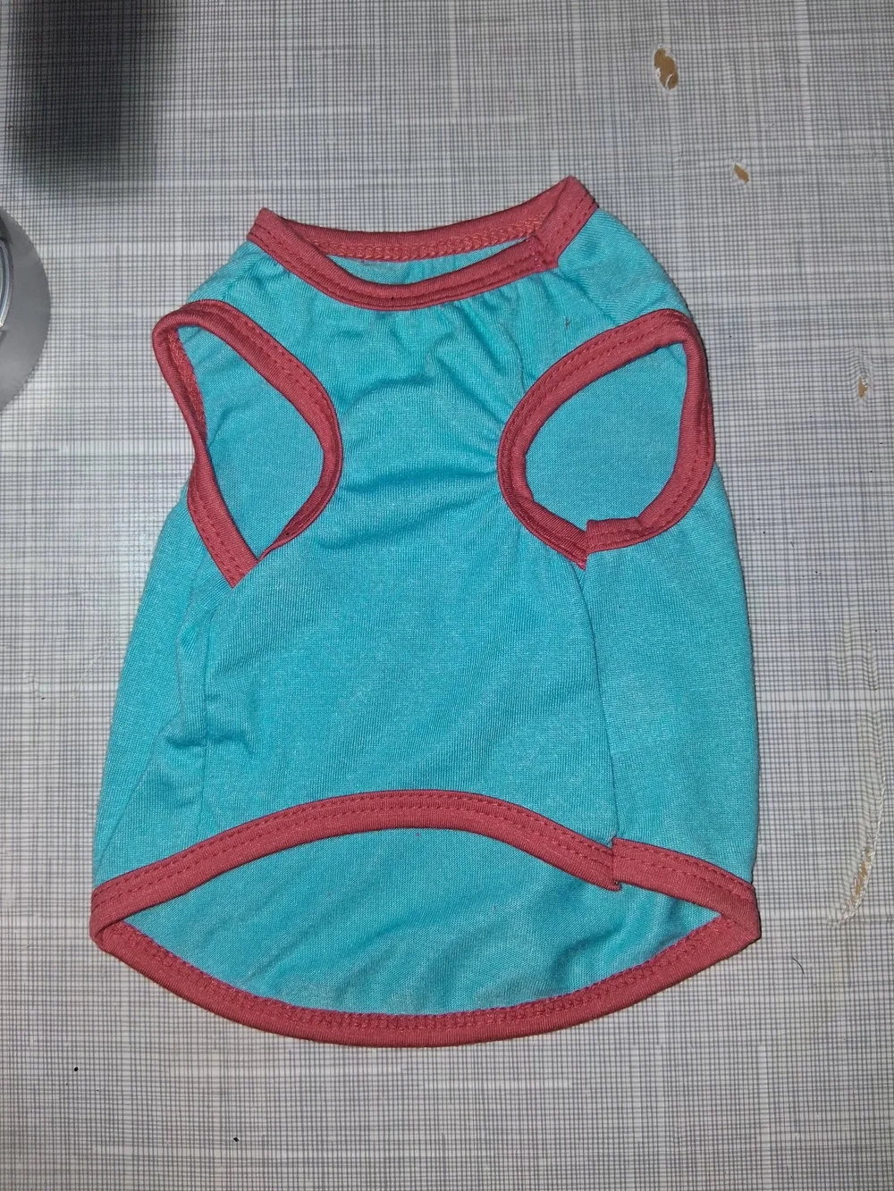 Pet Designer Louis Vuitton Style Turquoise & Red Dog Or Cat Tank Top Size S/M